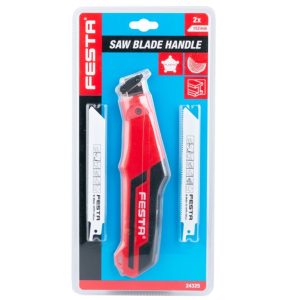 Maner cu mecanism de prindere pentru lame de ferastrau electric tip sabie + 2 lame